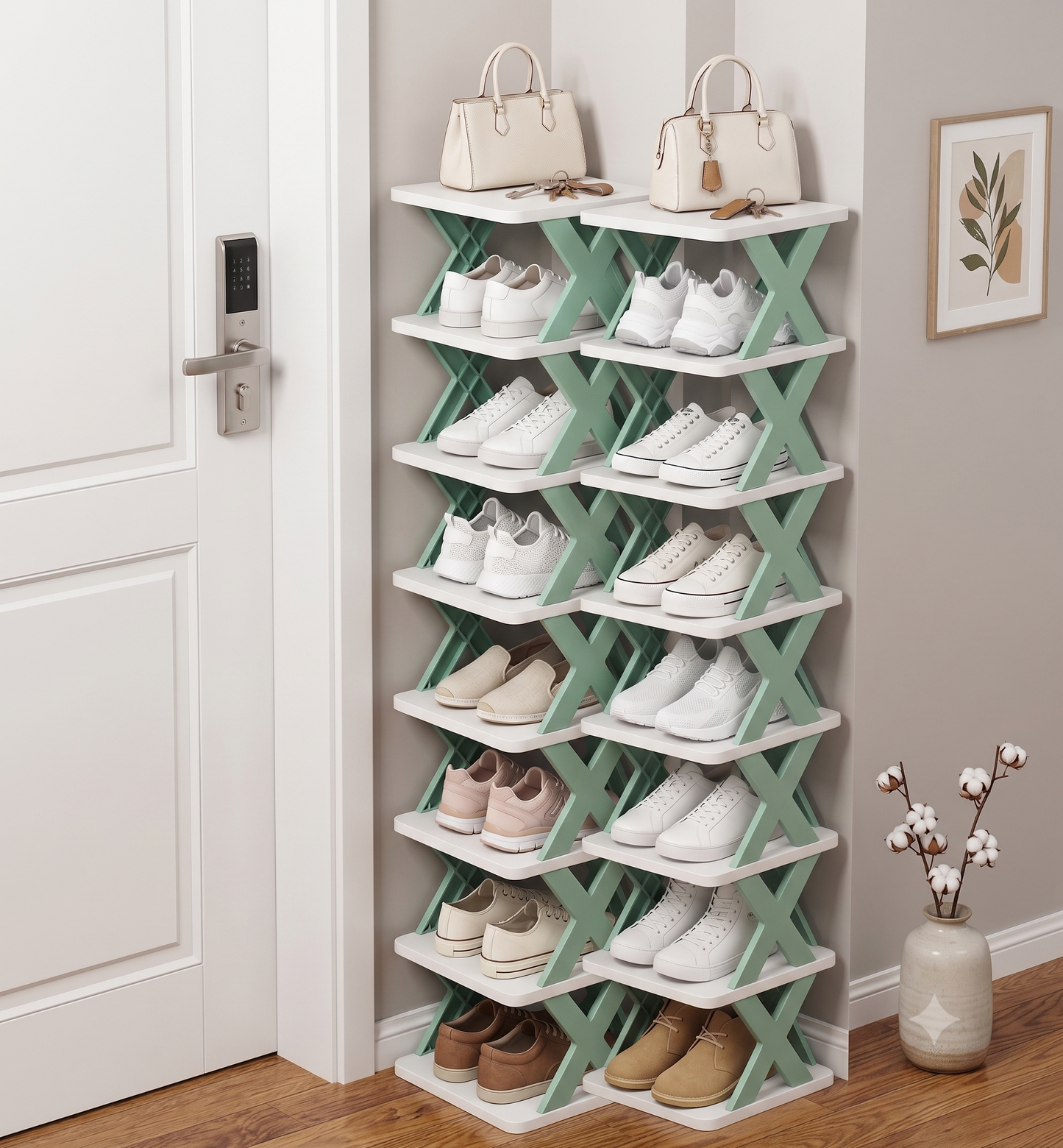 X-Shaped Shoe Rack